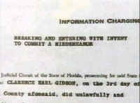 Information charging Gideon with burglary